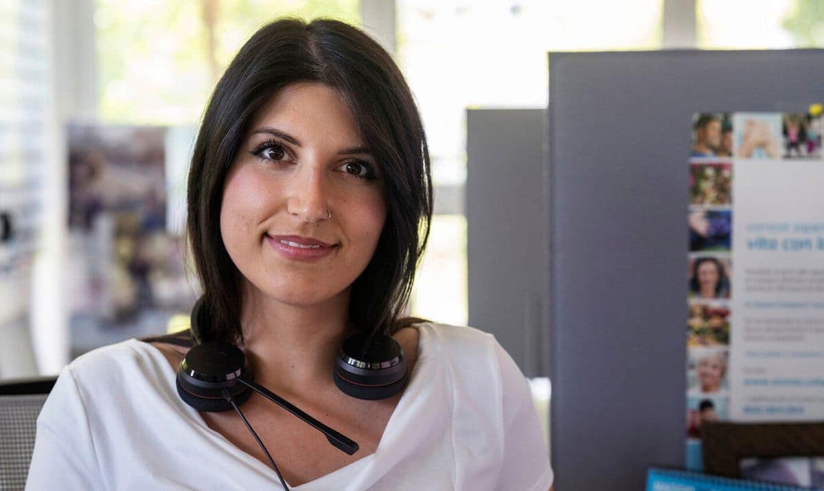 Portrait photo of Sara, a Coloplast Care Advisor. People living with MS can experience bladder and bowel issues